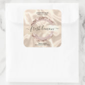 Kaaretiket moderne zwarte roze glitter vierkante sticker (Tas)