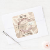 Kaaretiket moderne zwarte roze glitter vierkante sticker (Envelop)