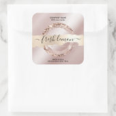 Kaaretiket moderne zwarte roze glitter vierkante sticker (Tas)