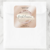 Kaaretiket moderne zwarte roze glitter vierkante sticker (Tas)