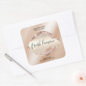 Kaaretiket moderne zwarte roze glitter vierkante sticker (Envelop)