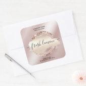 Kaaretiket moderne zwarte roze glitter vierkante sticker (Envelop)