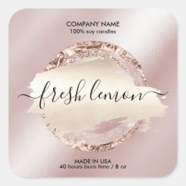 Kaaretiket moderne zwarte roze glitter vierkante sticker