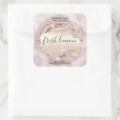 Kaaretiket moderne zwarte zijde vierkante sticker (Tas)