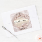 Kaaretiket moderne zwarte zijde vierkante sticker (Envelop)