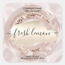 Kaaretiket moderne zwarte zijde vierkante sticker