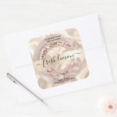 Kaaretiket moderne zwarte zijde vierkante sticker (Envelop)