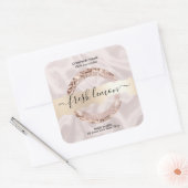 Kaaretiket moderne zwarte zijde vierkante sticker (Envelop)