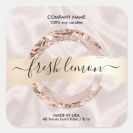 Kaaretiket moderne zwarte zijde vierkante sticker