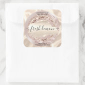 Kaaretiket moderne zwarte zijde vierkante sticker (Tas)