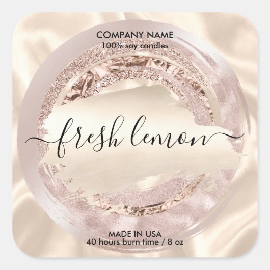 Kaaretiket moderne zwarte zijde vierkante sticker (Voorkant)