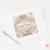 Kaaretiket moderne zwarte zijde vierkante sticker (Envelop)