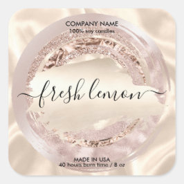 Kaaretiket moderne zwarte zijde vierkante sticker