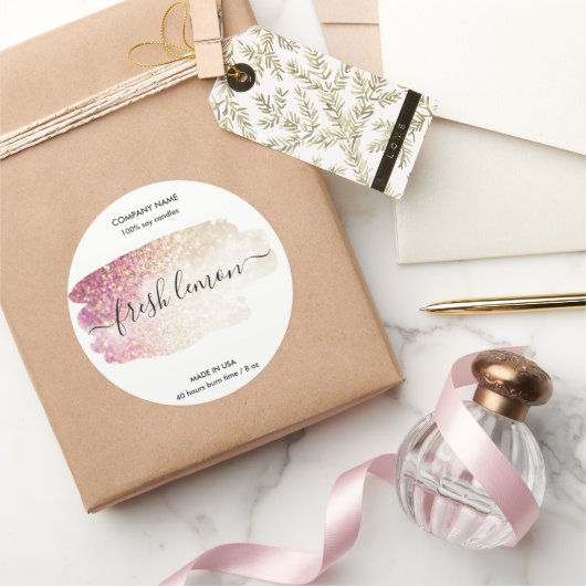 Kaaretiket product zwart-roze goudzijde etiket (Geschenken)