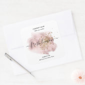 Kaaretiket product zwart-roze goudzijde etiket (Envelop)