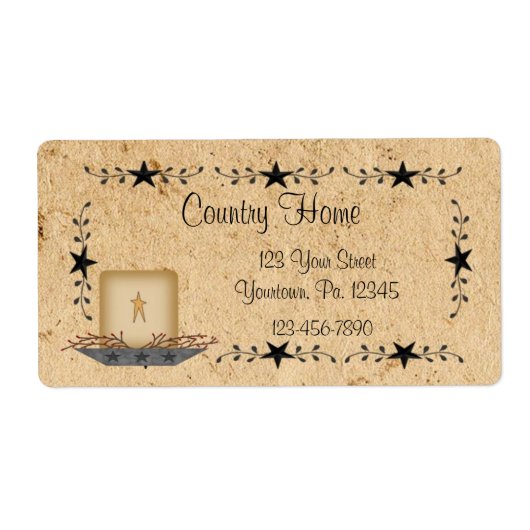 Kaaretiket Star Border Etiket (Voorkant)