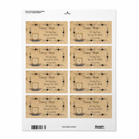 Kaaretiket Star Border Etiket (Full Sheet)