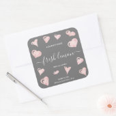 Kaaretiket Valentijn Hartliefde Vierkante Sticker (Envelop)