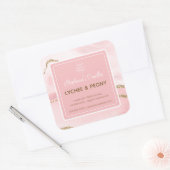 Kaaretiket Voeg je Logo en gouden glitter toe Vierkante Sticker (Envelop)