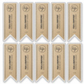 Kaaretiketten met kraftkaarsen voor lint sticker (Voorkant)