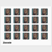 Kaarhouder met een afbeelding van Jezus Vierkante Sticker (Vel)
