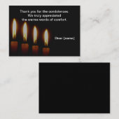 Kaarlicht donker na begrafenis bedankt kaarten notitiekaartje (Voorkant / Achterkant)