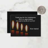 Kaarlicht donker na begrafenis bedankt kaarten notitiekaartje (Voorkant / Achterkant in situ)