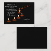 Kaarlicht geïsoleerd zwart, bedankt kaart notitiekaartje (Voorkant / Achterkant)