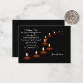 Kaarlicht geïsoleerd zwart, bedankt kaart notitiekaartje (Voorkant / Achterkant in situ)