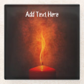 Kaarlicht in de donker glazen onderzetter (Voorkant)