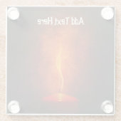 Kaarlicht in de donker glazen onderzetter (Achterkant)