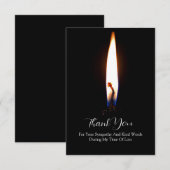 Kaarlicht in zwart bedankkaart (Voorkant / Achterkant)