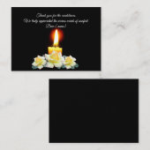 Kaarlicht op gloer na begrafenisdank notitiekaartje (Voorkant / Achterkant)