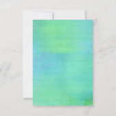 Kaarlichten en moeraspotten in blauw groen RSVP kaartje (Achterkant)