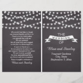 Kaarlichten op het bord gevouwen trouwprogramma (Voorkant)