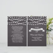 Kaarlichten op het bord gevouwen trouwprogramma (Staand voorkant)