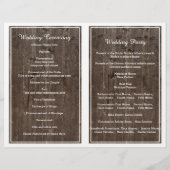 Kaarlichten op oud gevouwen trouwprogramma (Achterkant)