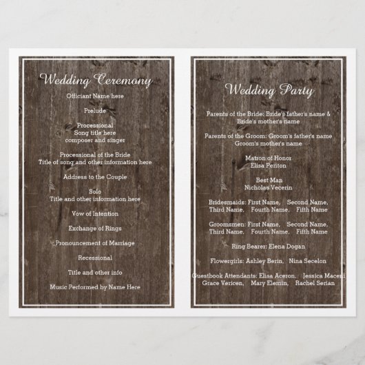 Kaarlichten op oud gevouwen trouwprogramma (Achterkant)