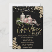 Kaars, Ballen, Sneeuwvlokken Kerstmisbedrijf Kaart (Voorkant)