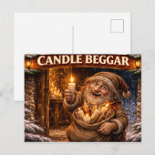 Kaars Bedelaar IJslandse Kerstman Briefkaart (Voorkant / Achterkant)