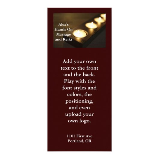 Kaars branden in een rij reclamekaart (Voorkant)