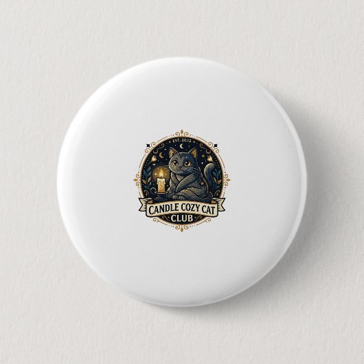 Kaars Cozy Kat Kat Vader Cadeau Idee - Kaars Cozy  Ronde Button 5,7 Cm (Voorkant)