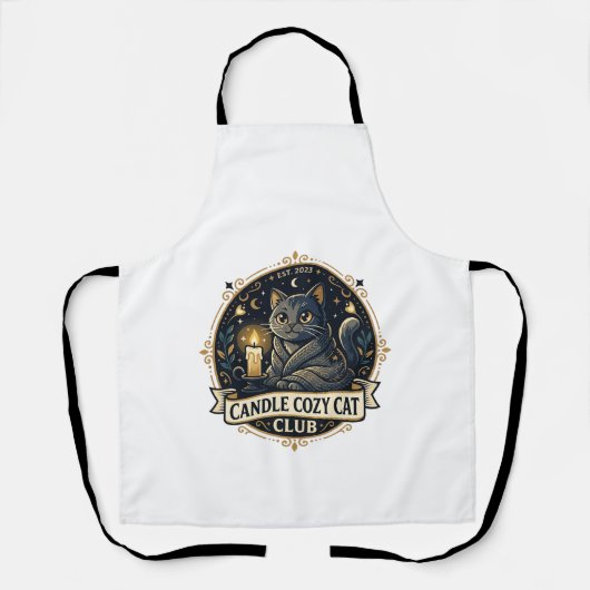 Kaars Cozy Kat Kat Vader Cadeau Idee - Kaars Cozy Schort (Voorkant)