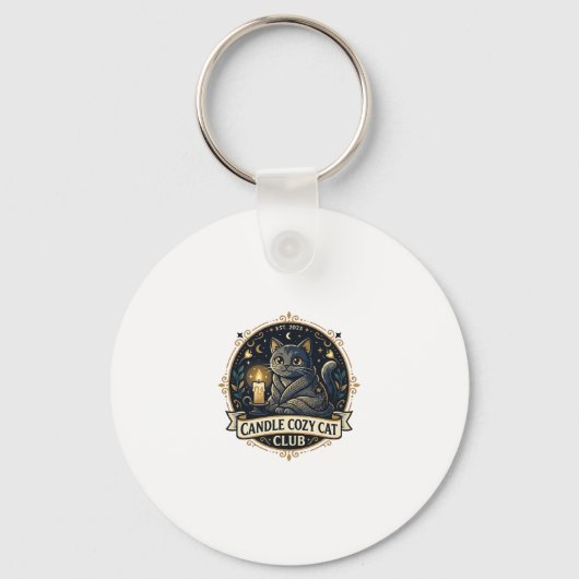 Kaars Cozy Kat Kat Vader Cadeau Idee - Kaars Cozy Sleutelhanger (Voorkant)