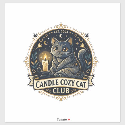Kaars Cozy Kat Kat Vader Cadeau Idee - Kaars Cozy Sticker (Vel)