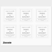 Kaars | Eenvoudig Minimalistisch Grijs & Wit 7,62 Vierkante Sticker (Vel)