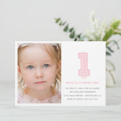 Kaars Eerste Verjaardag uitnodiging (Staand voorkant)