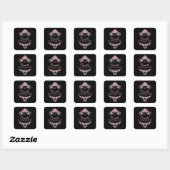 Kaars Elegant Roze Zwart Productlabel Vierkante Sticker (Vel)
