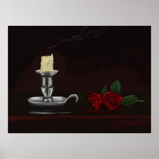 Kaars en bloemen poster (Voorkant)
