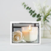 Kaars en Roos Ansichtkaart Aankondigingskaart (Staand voorkant)